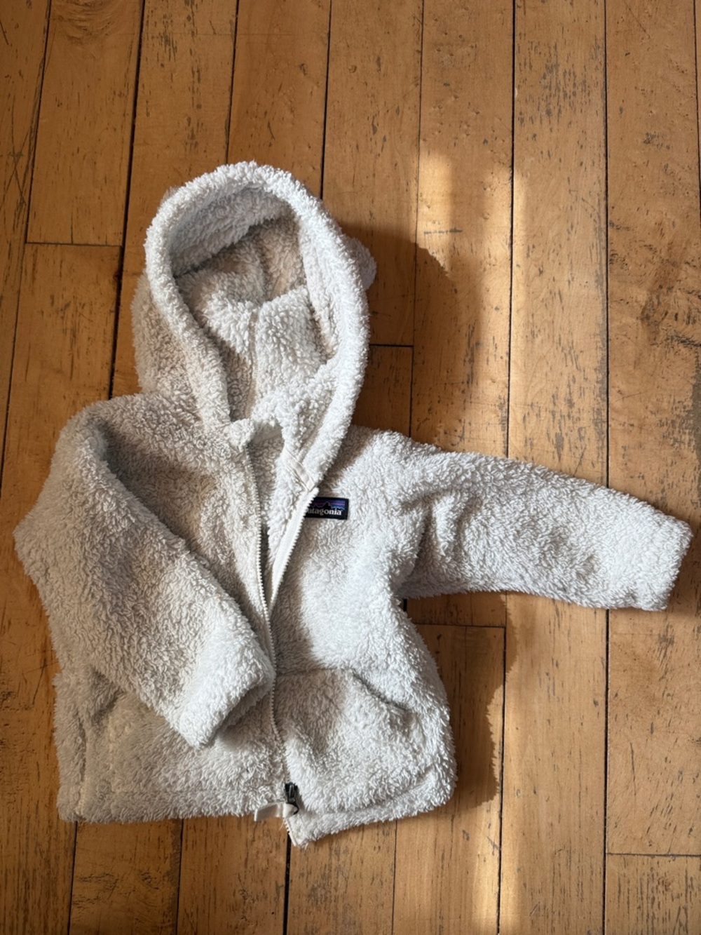 Patagonia Cream Sherpa Hooded Jacket for Kids
